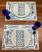 Load image into Gallery viewer, BAMBUSA BLUE Placemat and Napkin Set
