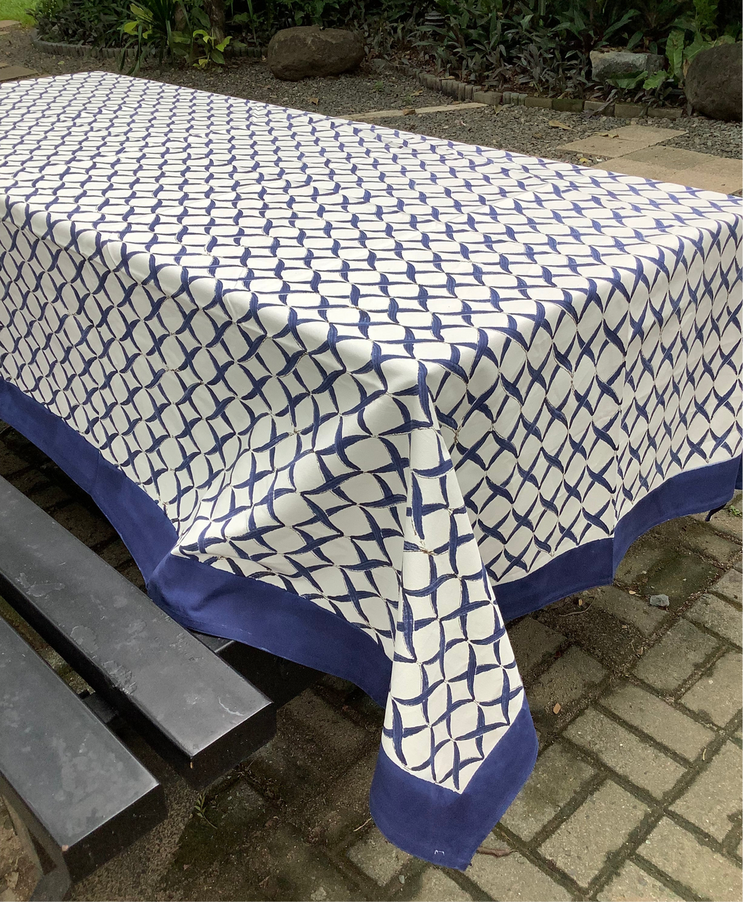 SHANKHA ROYAL BLUE Table Cover (Cotton Canvas)