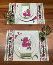 Load image into Gallery viewer, BOUGAINVILLEA Placemat and Napkin Set
