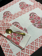 Load image into Gallery viewer, PEACH FLORAL Basket Placemat and Napkin Set
