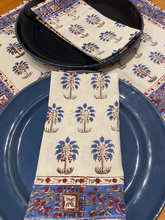 Load image into Gallery viewer, NAPKIN Set Blue Tree on White
