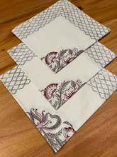 Load image into Gallery viewer, MAROON and GREY Napkin Set
