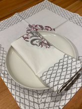 Load image into Gallery viewer, MAROON and GREY Napkin Set
