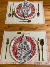 Load image into Gallery viewer, RED SANTAN Placemat and Napkin Set
