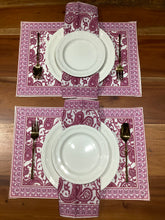 Load image into Gallery viewer, PINK PAISLEY Placemat and Napkin Set
