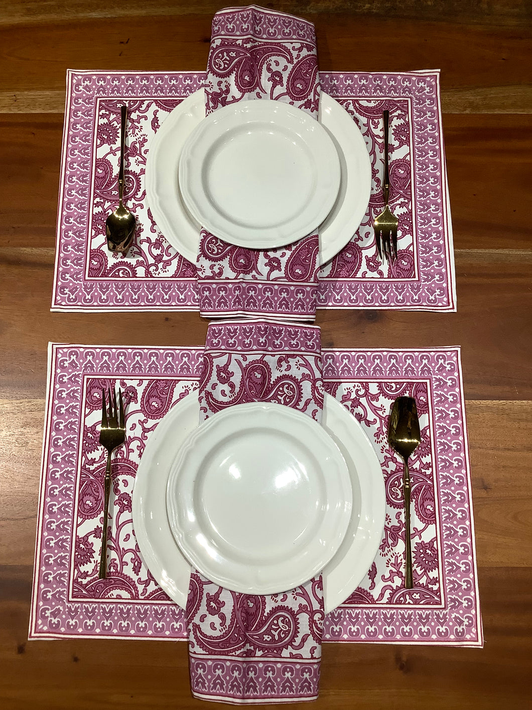 PINK PAISLEY Placemat and Napkin Set
