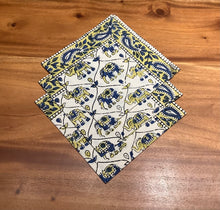 Load image into Gallery viewer, GAJA YELLOW and BLUE Placemats and Napkins Set
