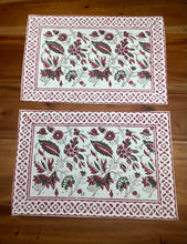Load image into Gallery viewer, BURGUNDY BLOOM Placemat and Napkin Set
