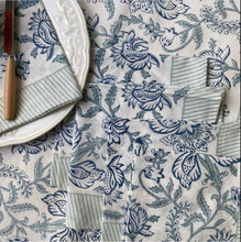 Load image into Gallery viewer, INDIGO and Stripes Placemat and Napkin Set
