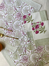 Load image into Gallery viewer, LILAC and STRIPES Placemat and Napkin Set

