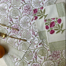 Load image into Gallery viewer, LILAC and STRIPES Placemat and Napkin Set
