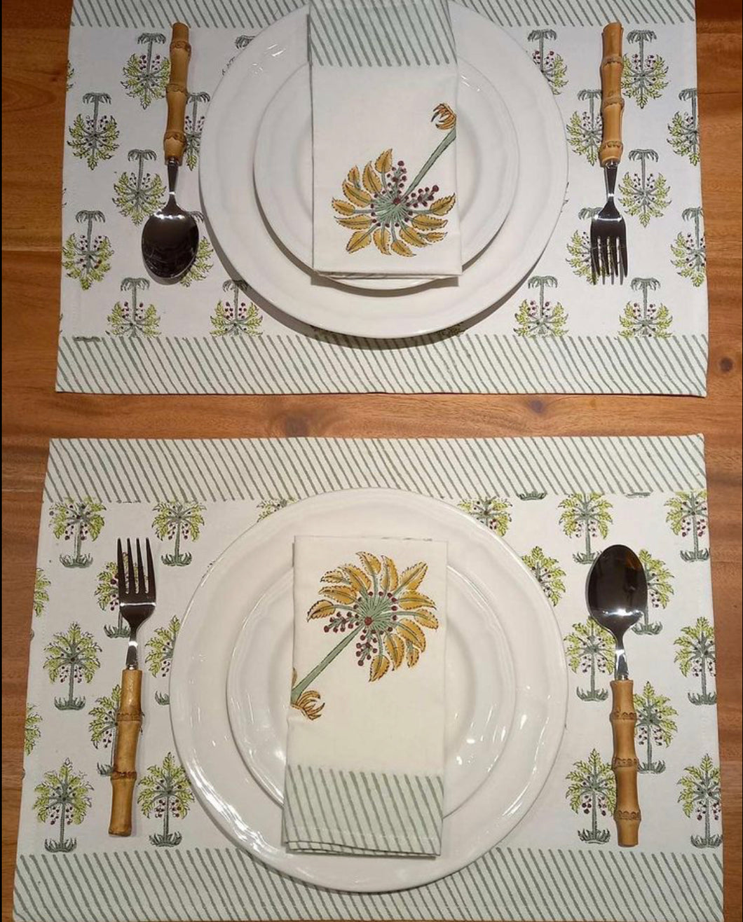 PALMA Lime Placemats and Napkins Set