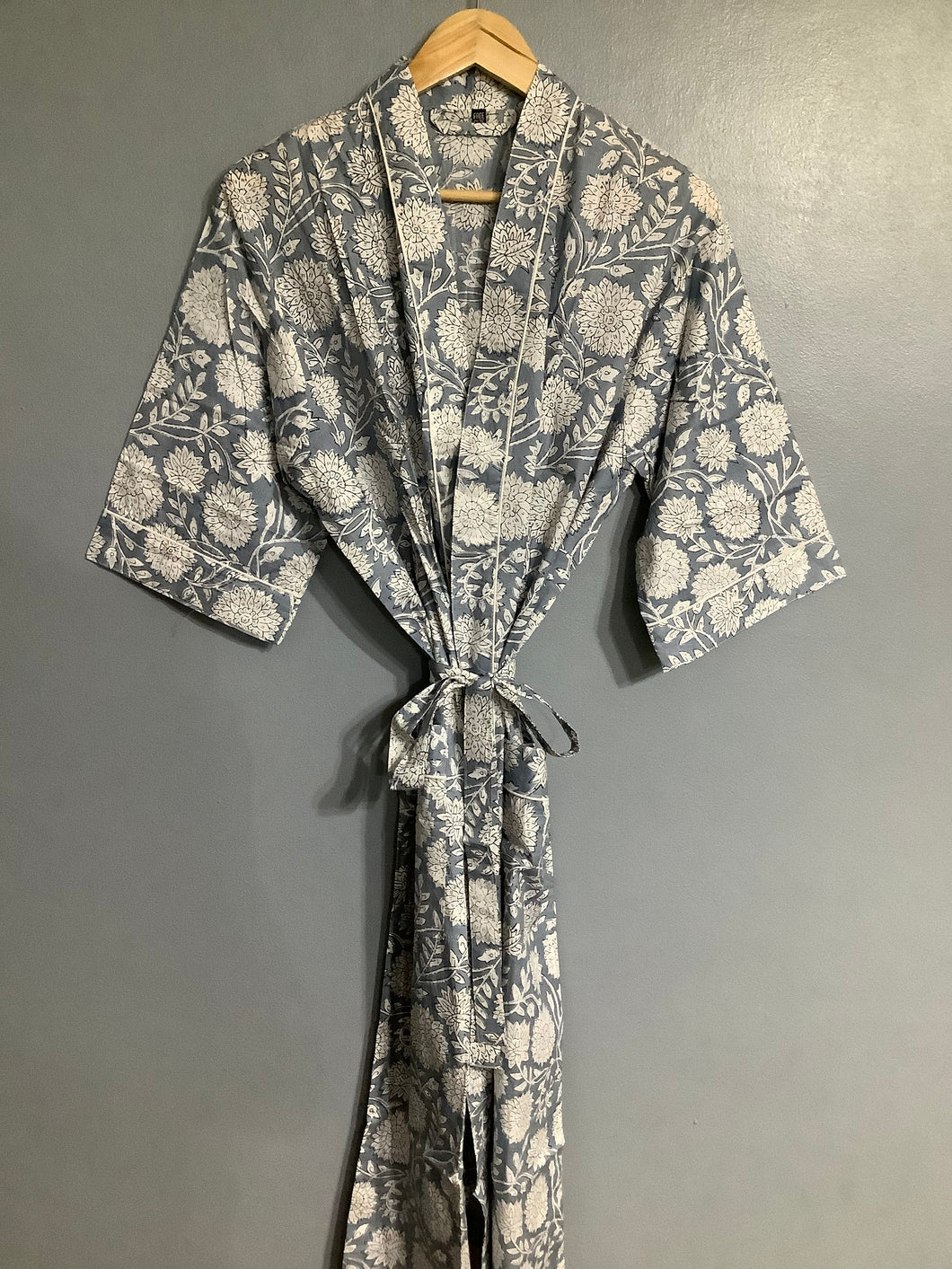 MANJULA BLUE GRAY Long Kimono