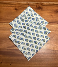 Load image into Gallery viewer, BLUE FAN on Peach Placemat and Napkin Set
