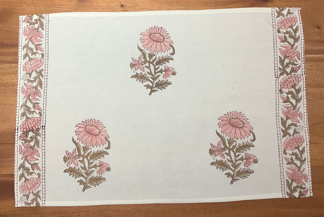 PINK Sunflower Placemats Set