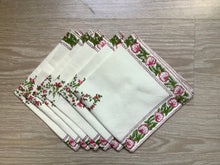 Load image into Gallery viewer, NAPKIN SET Vine Flower on White
