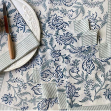 Load image into Gallery viewer, INDIGO and Stripes Placemat and Napkin Set
