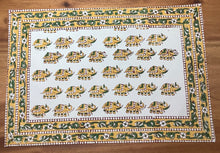 Load image into Gallery viewer, GAJA YELLOW and GREEN Placemats and Napkins Set
